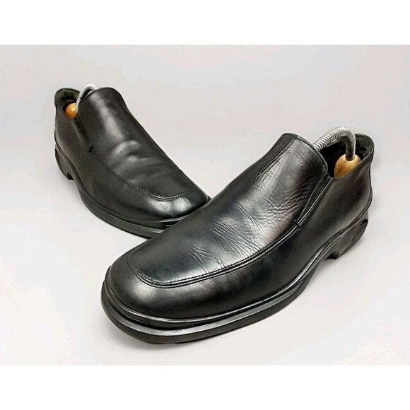 Cole Haan Nike Air Men Black Moc Slip On Loafers 9.5M Comfort Dress SHOES - Picture 1 of 14